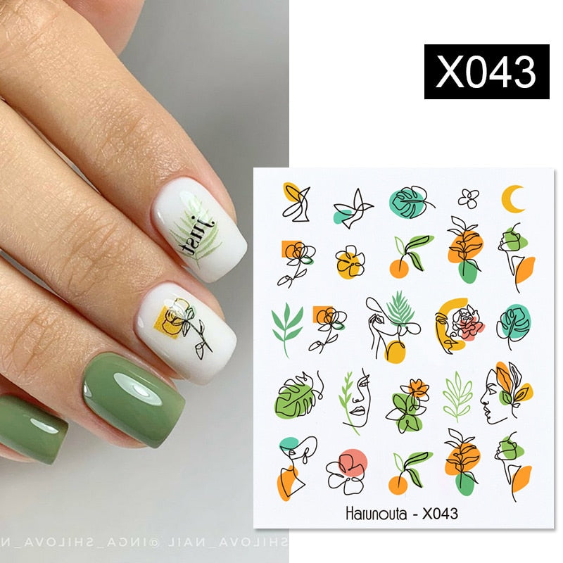 Harunouta 1 Sheet Nail Water Decals Transfer Lavender Spring Flower Leaves Nail Art Stickers Nail Art Manicure DIY