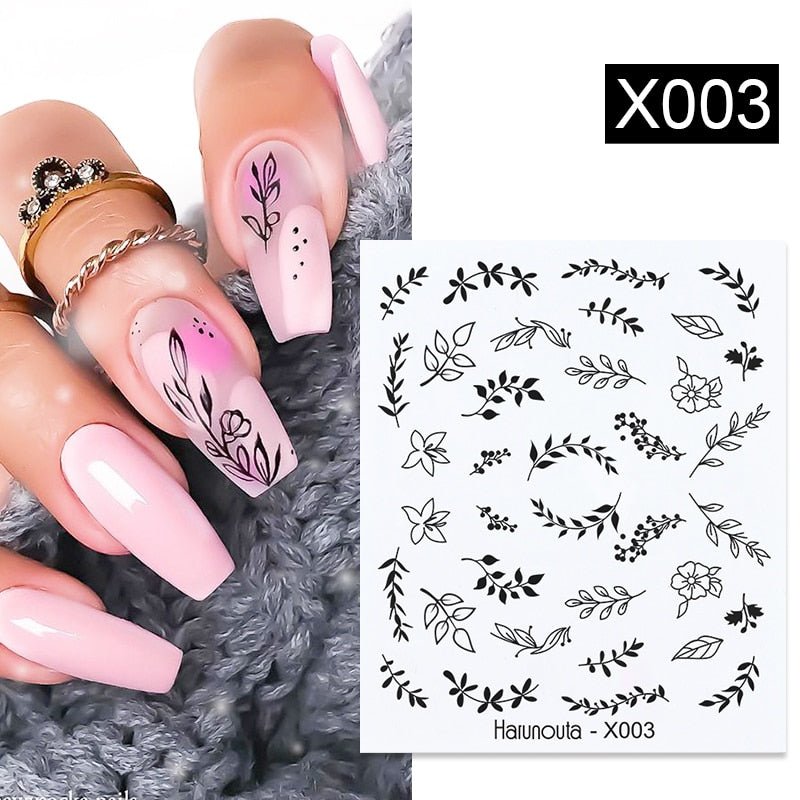 Harunouta 1 Sheet Nail Water Decals Transfer Lavender Spring Flower Leaves Nail Art Stickers Nail Art Manicure DIY