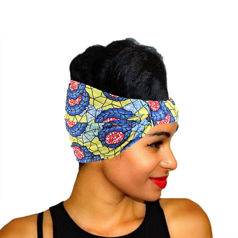 African Pattern Print Headband for Women Twist Style Hair Band Salon Make Up Hair Wrap Headwear Turban Ladies Hair Accessories