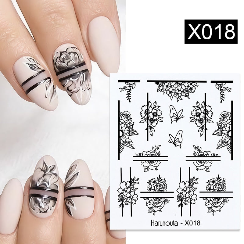 Harunouta 1 Sheet Nail Water Decals Transfer Lavender Spring Flower Leaves Nail Art Stickers Nail Art Manicure DIY