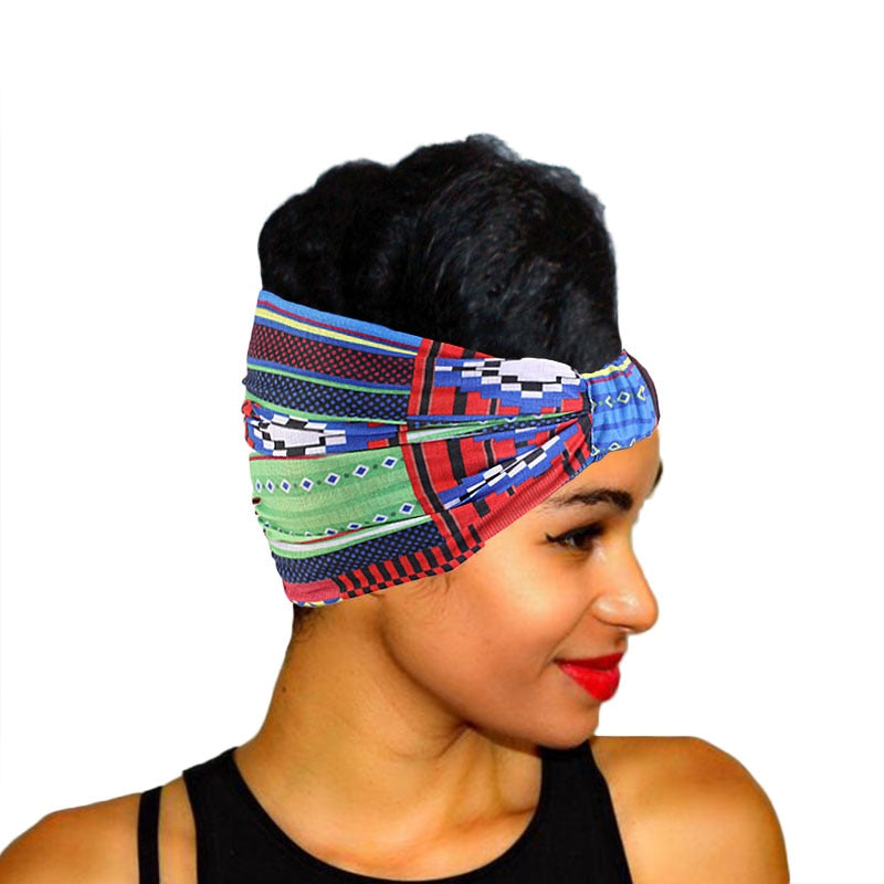 African Pattern Print Headband for Women Twist Style Hair Band Salon Make Up Hair Wrap Headwear Turban Ladies Hair Accessories