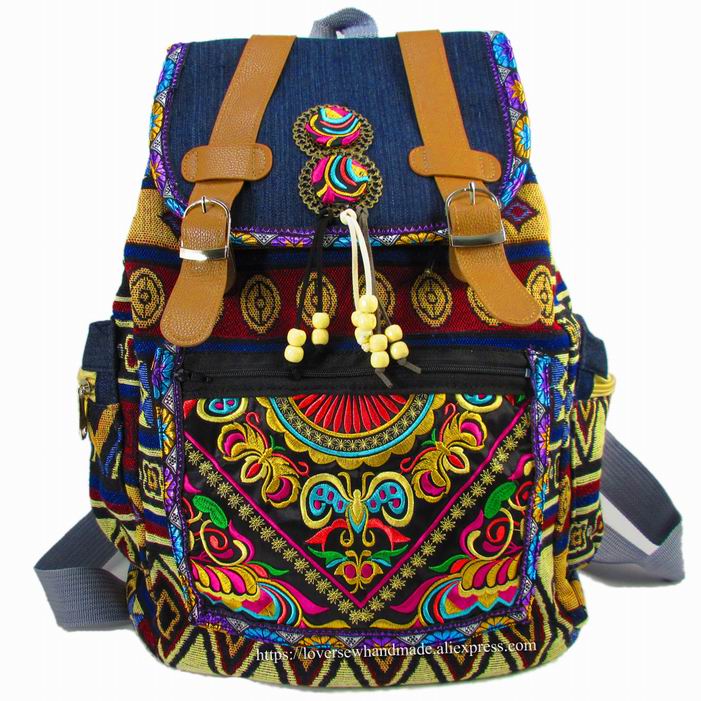 Tribal Vintage Hmong Thai Indian Ethnic Boho hippie ethnic bag, rucksack backpack bag SYS-174