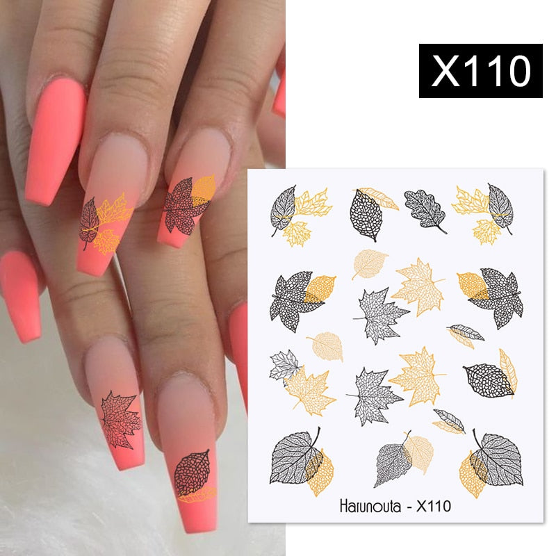 Harunouta 1 Sheet Nail Water Decals Transfer Lavender Spring Flower Leaves Nail Art Stickers Nail Art Manicure DIY