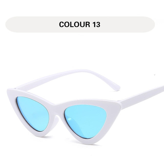 LONSY Fashion Cute Sexy Ladies Cat Eye Sunglasses Women Vintage Retro Small Triangular Cateye Glasses Female Oculos De Sol UV400