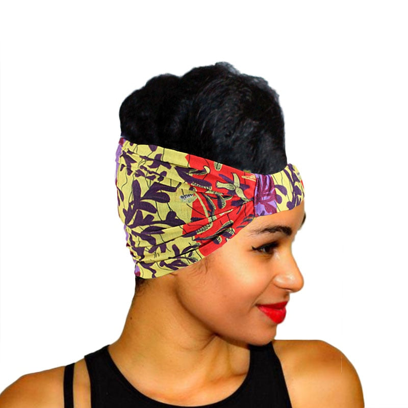 African Pattern Print Headband for Women Twist Style Hair Band Salon Make Up Hair Wrap Headwear Turban Ladies Hair Accessories