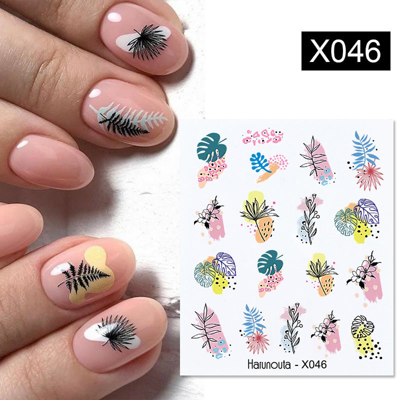 Harunouta 1 Sheet Nail Water Decals Transfer Lavender Spring Flower Leaves Nail Art Stickers Nail Art Manicure DIY