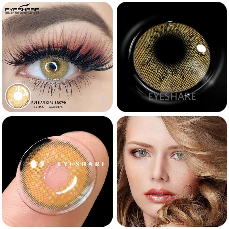 Color Contact Lenses 2pcs Color Lens Eyes Yearly Eye Contacts Beauty Colored Contacts Cosmetic Lens Contact Lenses