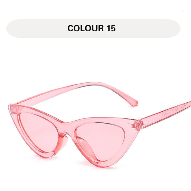 LONSY Fashion Cute Sexy Ladies Cat Eye Sunglasses Women Vintage Retro Small Triangular Cateye Glasses Female Oculos De Sol UV400