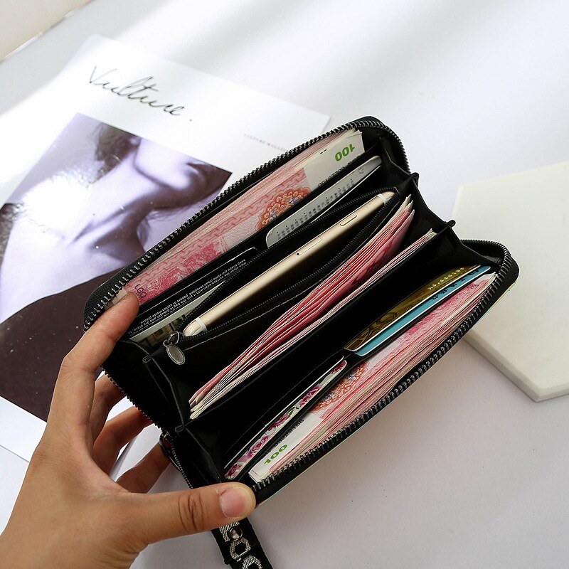 New Laser Holographic Wallet Women Long Pu leather Purse Fashion Female Clutch Large Capacity Zipper Purses Phone Purse Carteras