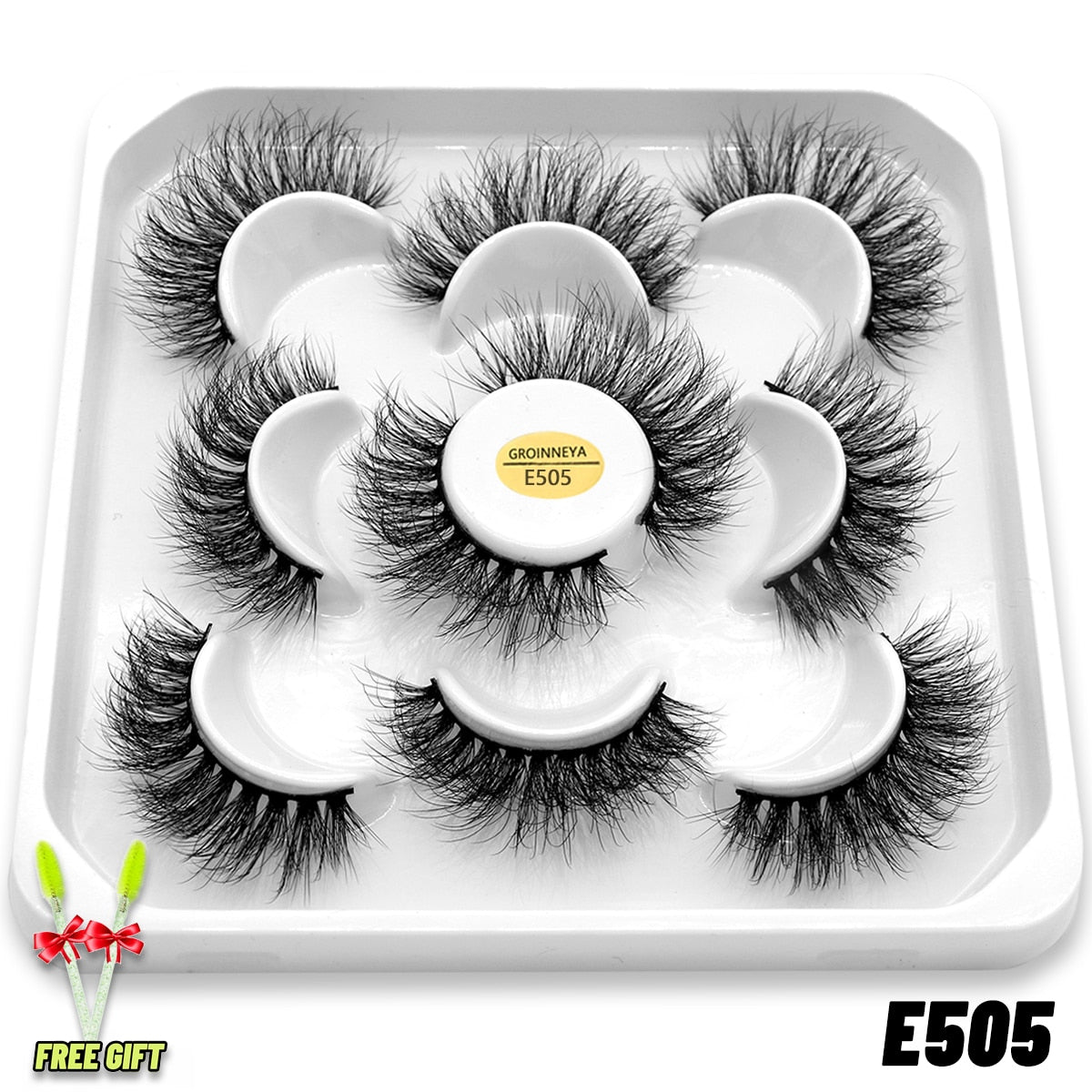 GROINNEYA Eyelashes 3D Mink Lashes Fluffy Soft Wispy Natural Cross Eyelash Extension Reusable Lashes Mink False Eyelashes Makeup