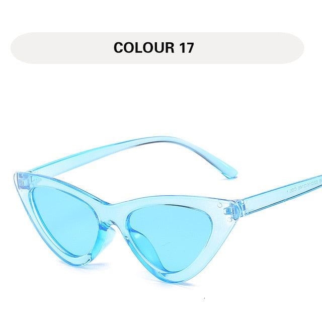 LONSY Fashion Cute Sexy Ladies Cat Eye Sunglasses Women Vintage Retro Small Triangular Cateye Glasses Female Oculos De Sol UV400