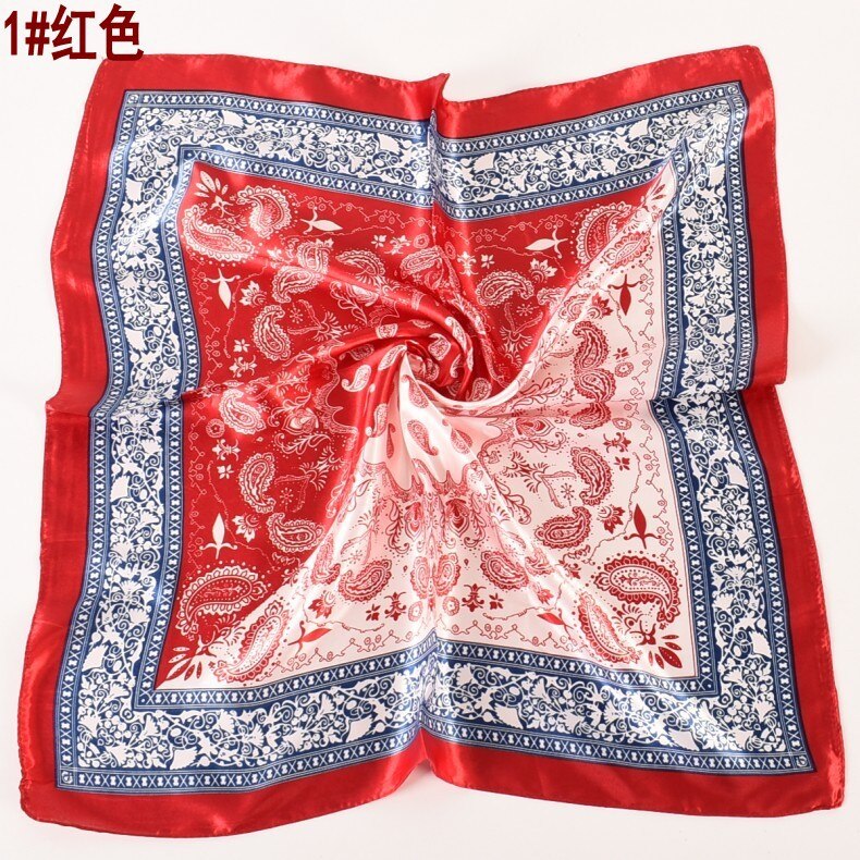 Scarf Satin Bandana Kerchief Silk Women's Luxury Brand Designer Summer Small Bag Wrap Retro Paisley Scarves Muslim Islamic