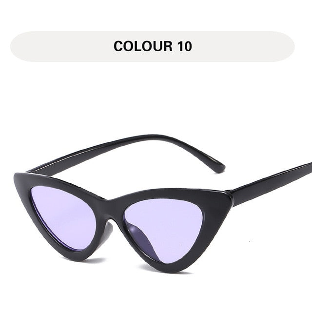 LONSY Fashion Cute Sexy Ladies Cat Eye Sunglasses Women Vintage Retro Small Triangular Cateye Glasses Female Oculos De Sol UV400