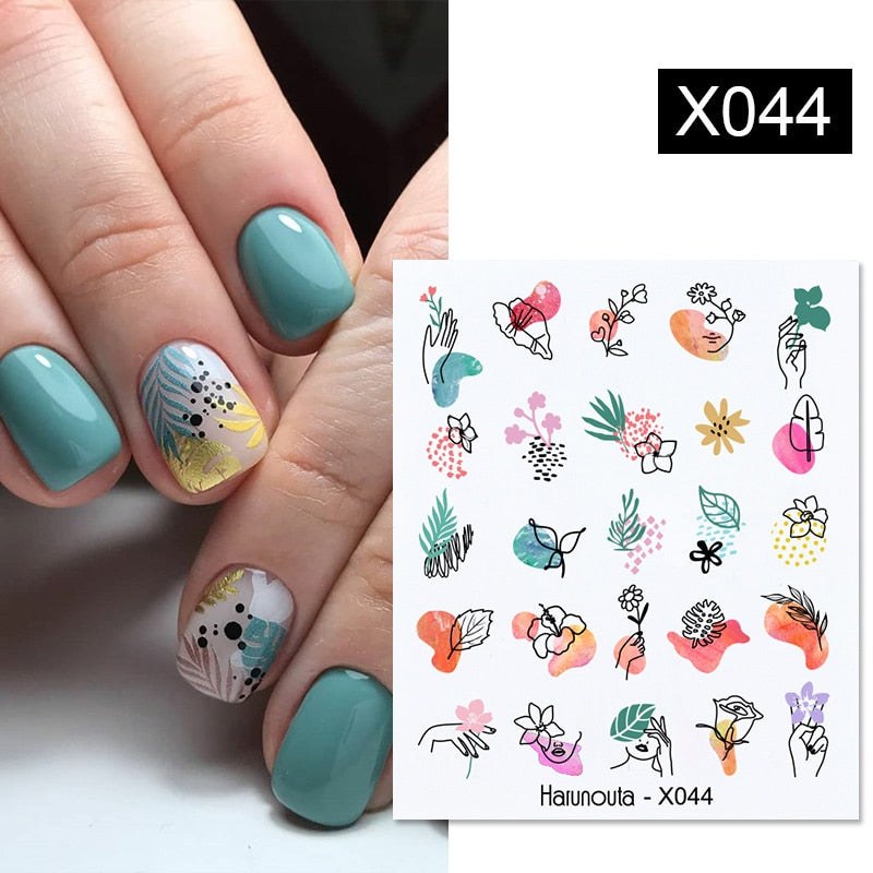 Harunouta 1 Sheet Nail Water Decals Transfer Lavender Spring Flower Leaves Nail Art Stickers Nail Art Manicure DIY