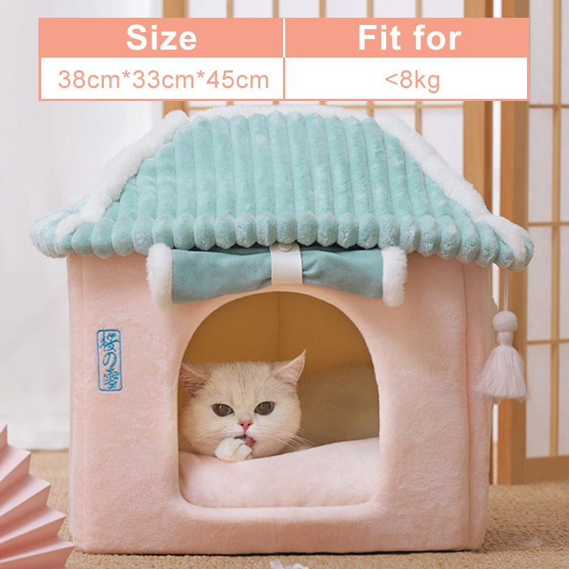 HOOPET Dog House Indoor Warm Kennel Pet Cat Cave Nest Rabbit Nest Washable Removable Mat Cozy Sleeping Bed For Cats