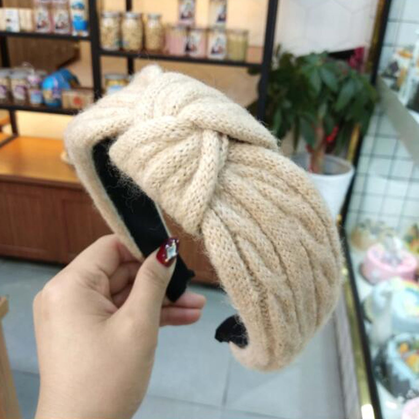 New Winter Knitted Headband Women Warm Handmade Hairband Girls Fashion Solid Turban Center Knot Casual Hair Accessories