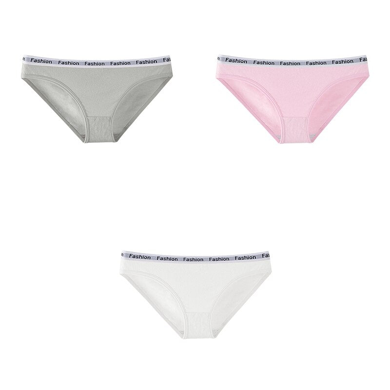 Women Underwear Panties Cotton Briefs Female Underwear Soft Girls Panties Sport Fashion Lingerie 3 Pcs Free Shipping BANNIROU