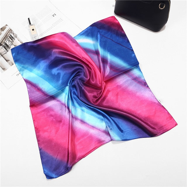 Scarf Satin Bandana Kerchief Silk Women's Luxury Brand Designer Summer Small Bag Wrap Retro Paisley Scarves Muslim Islamic