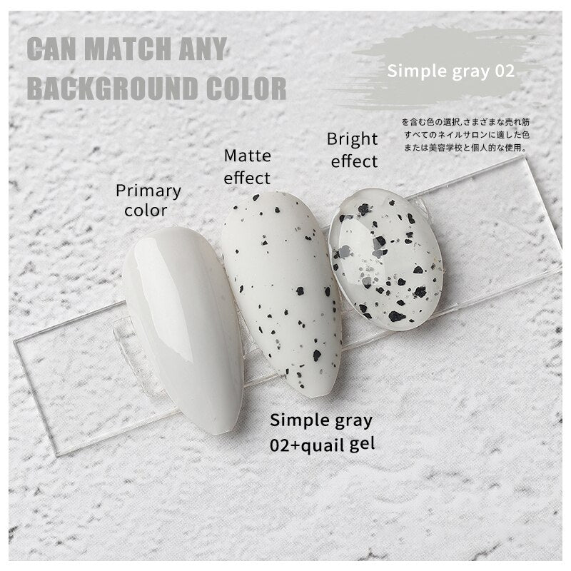 SKVP 8ml Gel Nail Polish Quail Egg Effect Varnishes For Nails Art Eggshell Hybrid Design Base And Top Coat For Gel Polish