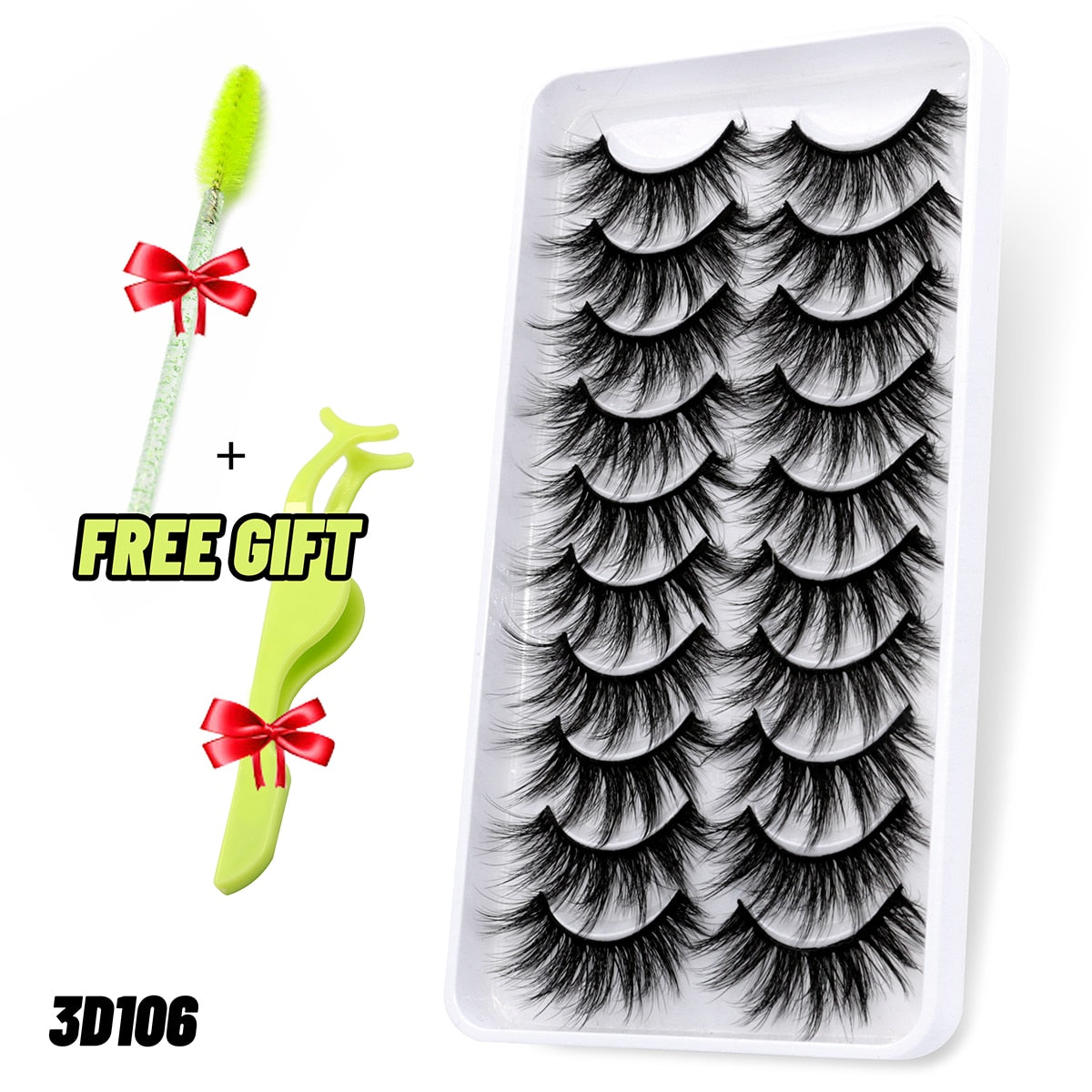 GROINNEYA Eyelashes 3D Mink Lashes Fluffy Soft Wispy Natural Cross Eyelash Extension Reusable Lashes Mink False Eyelashes Makeup