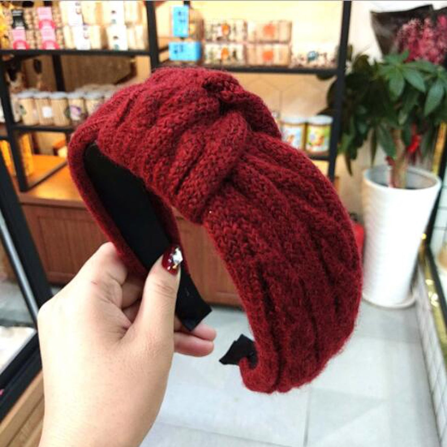 New Winter Knitted Headband Women Warm Handmade Hairband Girls Fashion Solid Turban Center Knot Casual Hair Accessories