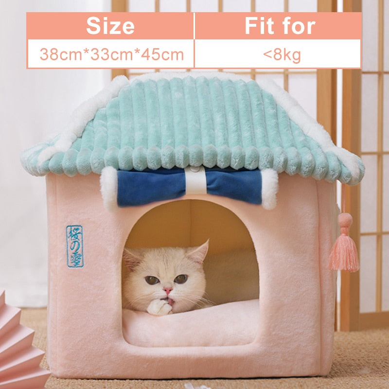 HOOPET Dog House Indoor Warm Kennel Pet Cat Cave Nest Rabbit Nest Washable Removable Mat Cozy Sleeping Bed For Cats