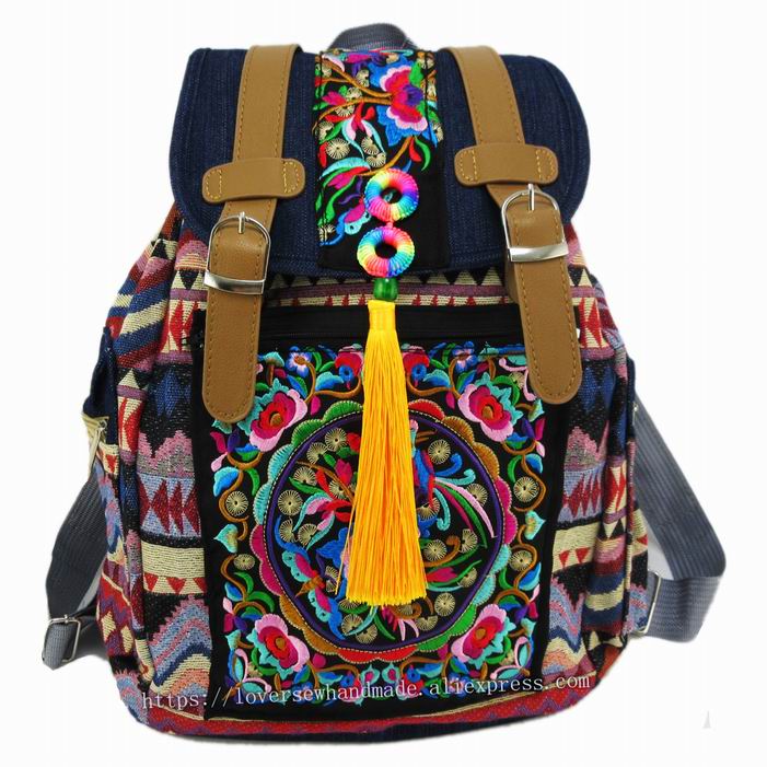 Tribal Vintage Hmong Thai Indian Ethnic Boho hippie ethnic bag, rucksack backpack bag SYS-174