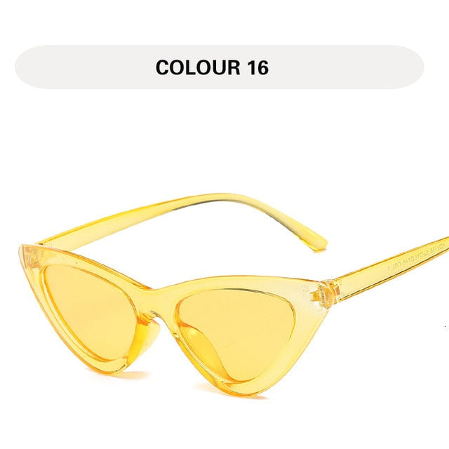 LONSY Fashion Cute Sexy Ladies Cat Eye Sunglasses Women Vintage Retro Small Triangular Cateye Glasses Female Oculos De Sol UV400