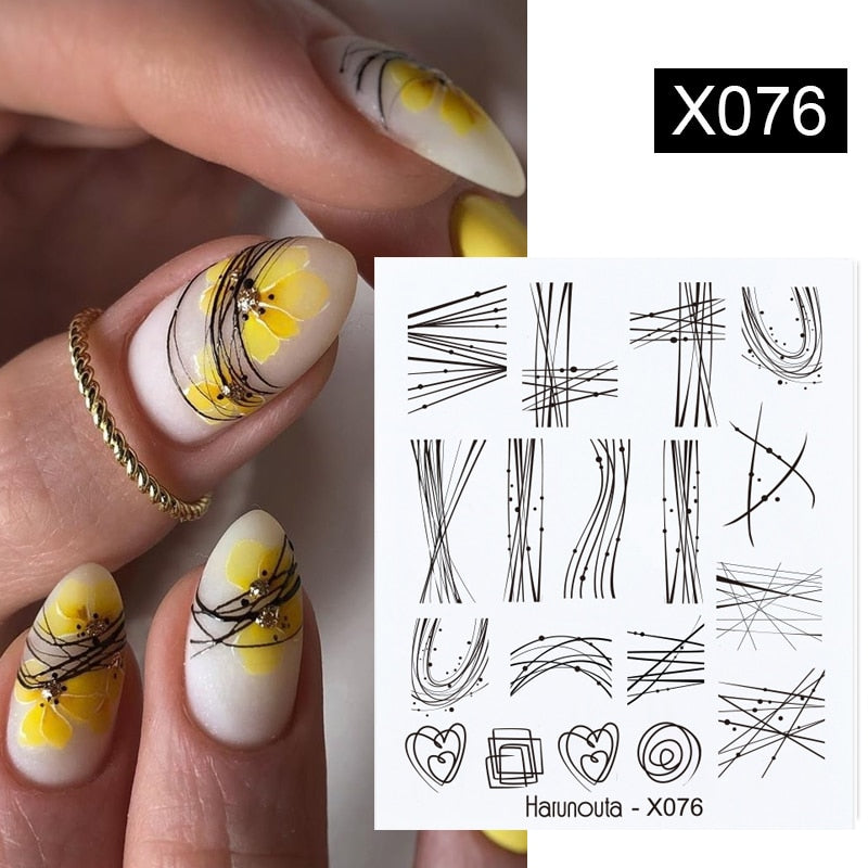 Harunouta 1 Sheet Nail Water Decals Transfer Lavender Spring Flower Leaves Nail Art Stickers Nail Art Manicure DIY