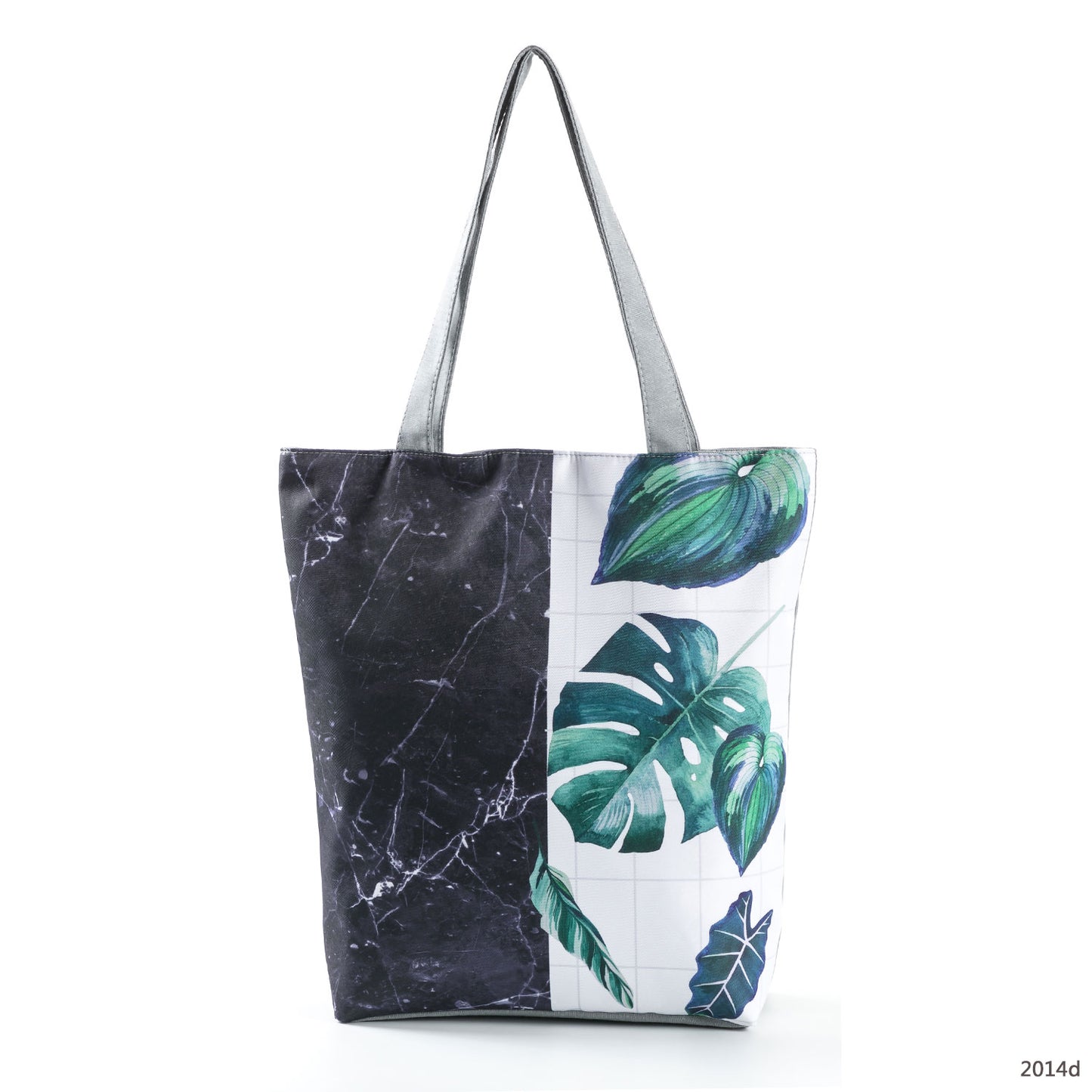 Miyahouse Summer Green Leaf Printed Women Handbag Foldable & Reusable Beach Bag Large Capacity Canvas Travel Bag For Female