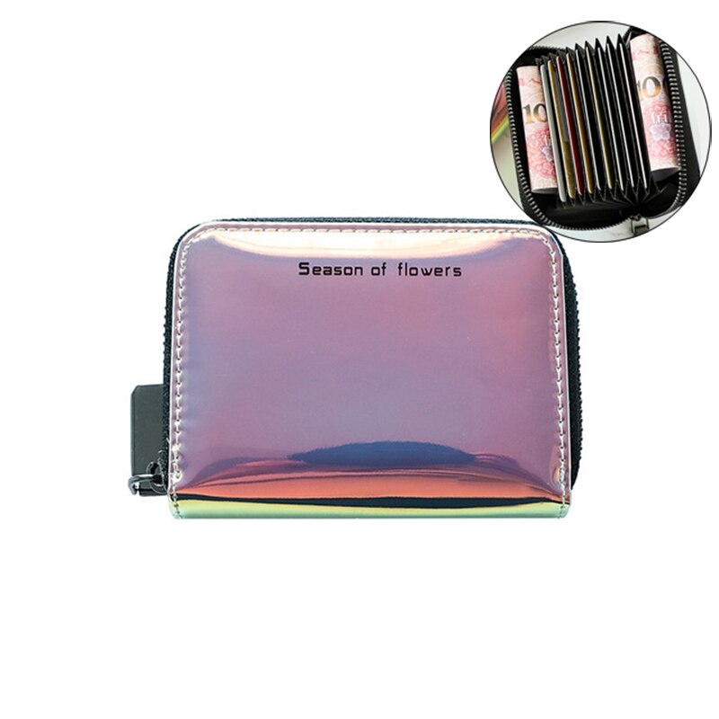 New Laser Holographic Wallet Women Long Pu leather Purse Fashion Female Clutch Large Capacity Zipper Purses Phone Purse Carteras