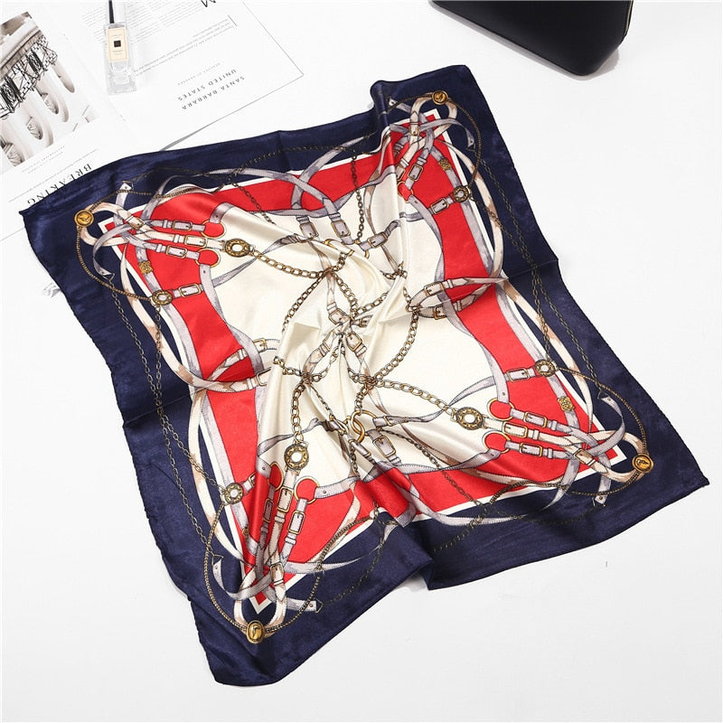 Scarf Satin Bandana Kerchief Silk Women's Luxury Brand Designer Summer Small Bag Wrap Retro Paisley Scarves Muslim Islamic