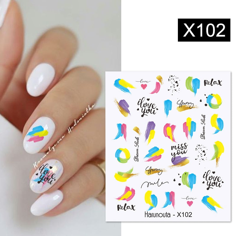 Harunouta 1 Sheet Nail Water Decals Transfer Lavender Spring Flower Leaves Nail Art Stickers Nail Art Manicure DIY