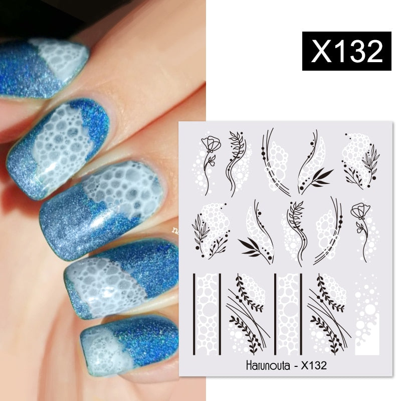 Harunouta 1 Sheet Nail Water Decals Transfer Lavender Spring Flower Leaves Nail Art Stickers Nail Art Manicure DIY