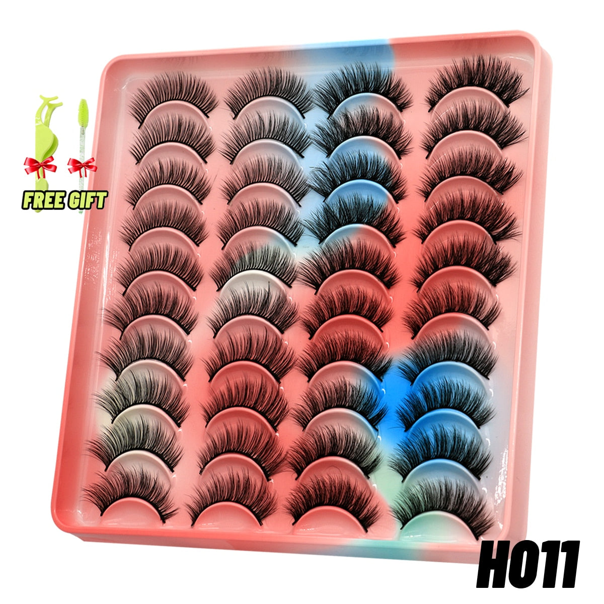 GROINNEYA Eyelashes 3D Mink Lashes Fluffy Soft Wispy Natural Cross Eyelash Extension Reusable Lashes Mink False Eyelashes Makeup