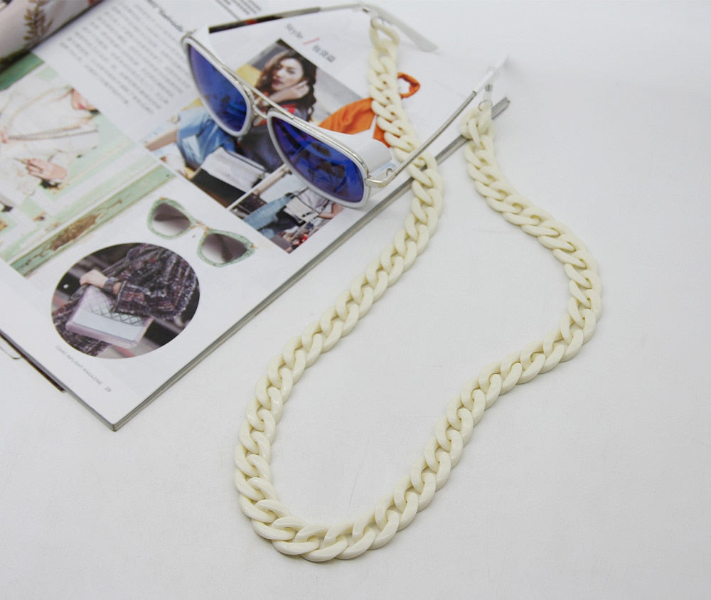 Fashion Acrylic Sunglasses Chain Women Reading Glasses Hanging Neck Chain Largands Straps Resin Glasses Chain Eyeglasses Strap