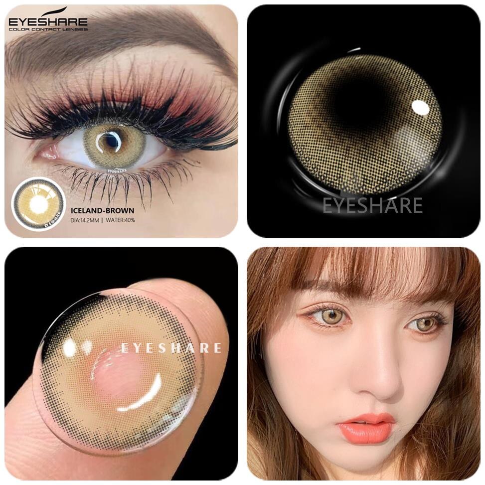 Color Contact Lenses 2pcs Color Lens Eyes Yearly Eye Contacts Beauty Colored Contacts Cosmetic Lens Contact Lenses