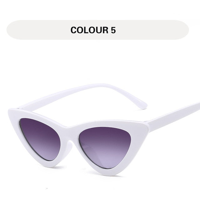 LONSY Fashion Cute Sexy Ladies Cat Eye Sunglasses Women Vintage Retro Small Triangular Cateye Glasses Female Oculos De Sol UV400