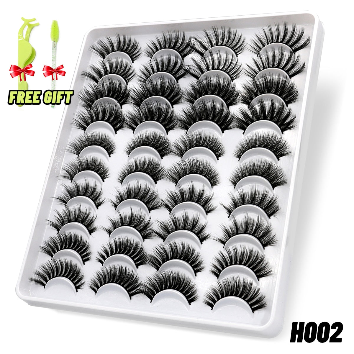 GROINNEYA Eyelashes 3D Mink Lashes Fluffy Soft Wispy Natural Cross Eyelash Extension Reusable Lashes Mink False Eyelashes Makeup