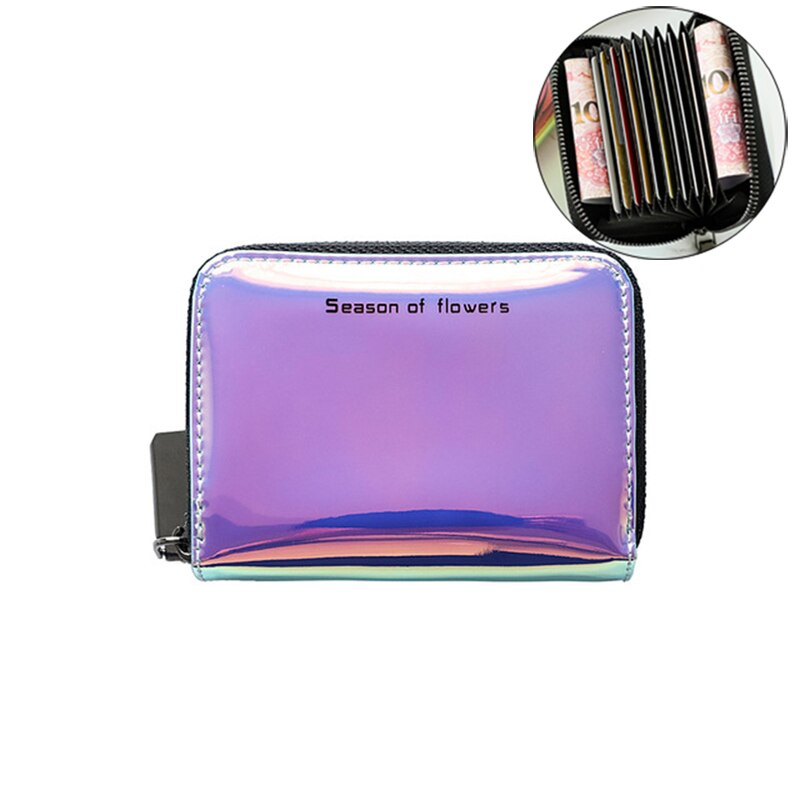 New Laser Holographic Wallet Women Long Pu leather Purse Fashion Female Clutch Large Capacity Zipper Purses Phone Purse Carteras