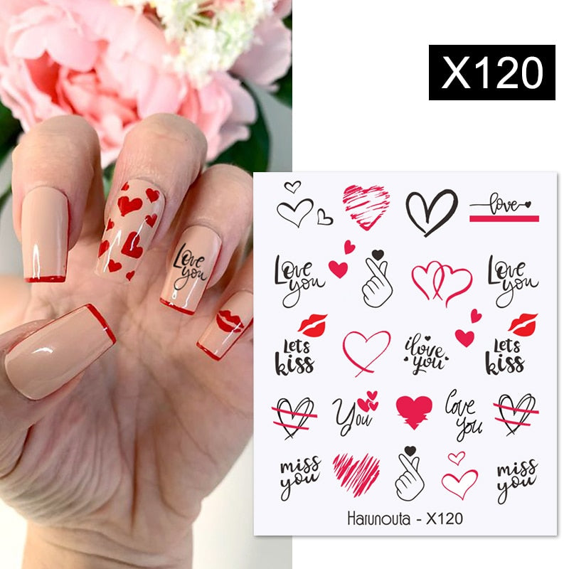 Harunouta 1 Sheet Nail Water Decals Transfer Lavender Spring Flower Leaves Nail Art Stickers Nail Art Manicure DIY