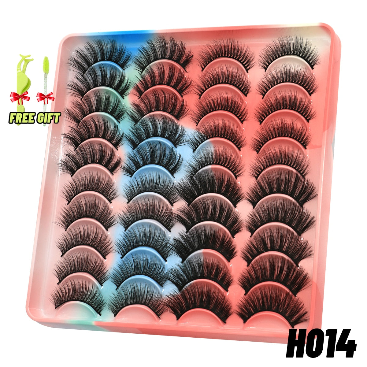 GROINNEYA Eyelashes 3D Mink Lashes Fluffy Soft Wispy Natural Cross Eyelash Extension Reusable Lashes Mink False Eyelashes Makeup