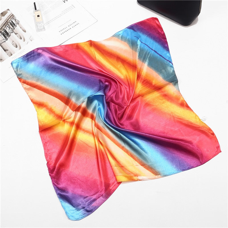 Scarf Satin Bandana Kerchief Silk Women's Luxury Brand Designer Summer Small Bag Wrap Retro Paisley Scarves Muslim Islamic