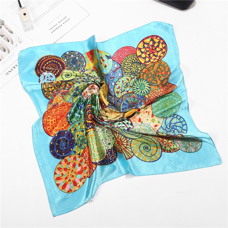 Scarf Satin Bandana Kerchief Silk Women's Luxury Brand Designer Summer Small Bag Wrap Retro Paisley Scarves Muslim Islamic