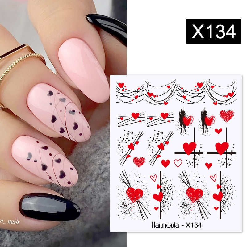 Harunouta 1 Sheet Nail Water Decals Transfer Lavender Spring Flower Leaves Nail Art Stickers Nail Art Manicure DIY