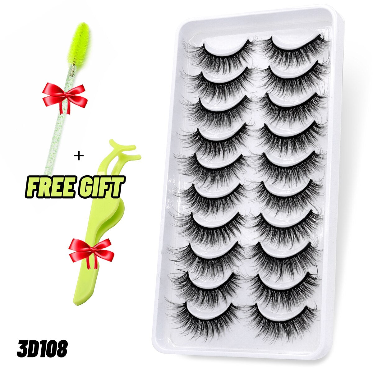 GROINNEYA Eyelashes 3D Mink Lashes Fluffy Soft Wispy Natural Cross Eyelash Extension Reusable Lashes Mink False Eyelashes Makeup