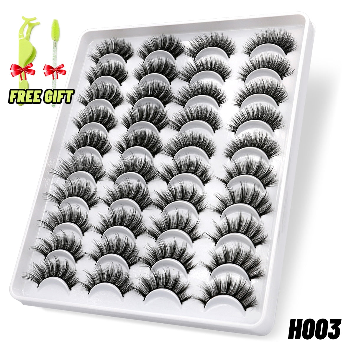 GROINNEYA Eyelashes 3D Mink Lashes Fluffy Soft Wispy Natural Cross Eyelash Extension Reusable Lashes Mink False Eyelashes Makeup