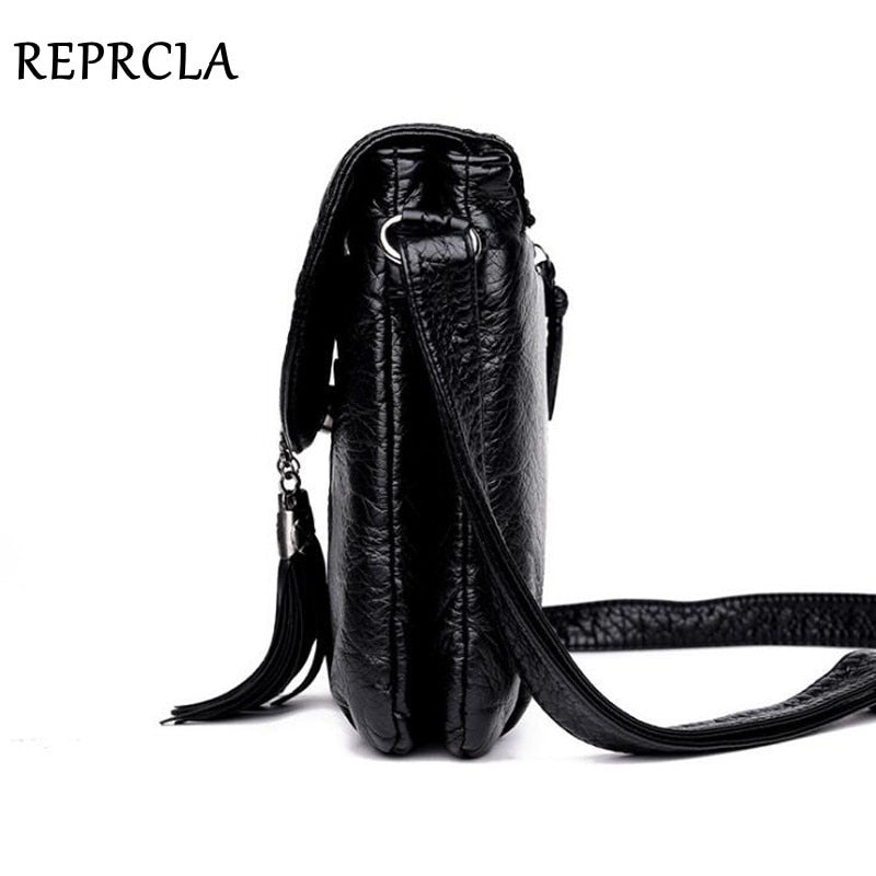 REPRCLA New Designer Shoulder Bag Soft Leather Handbag Women Messenger Bags Crossbody Fashion Women Bag Female Flap Bolsa