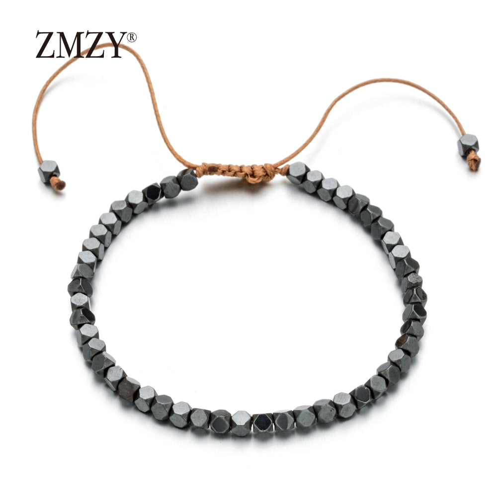 ZMZY New Fashion Minimalist Handmade Boho Bracelet Stone Hematite Beads Bracelet Jewelry Gift Friendship Women Accessories