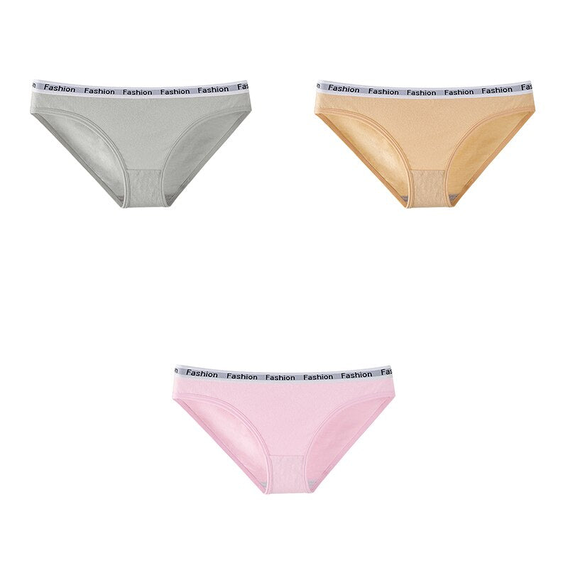 Women Underwear Panties Cotton Briefs Female Underwear Soft Girls Panties Sport Fashion Lingerie 3 Pcs Free Shipping BANNIROU